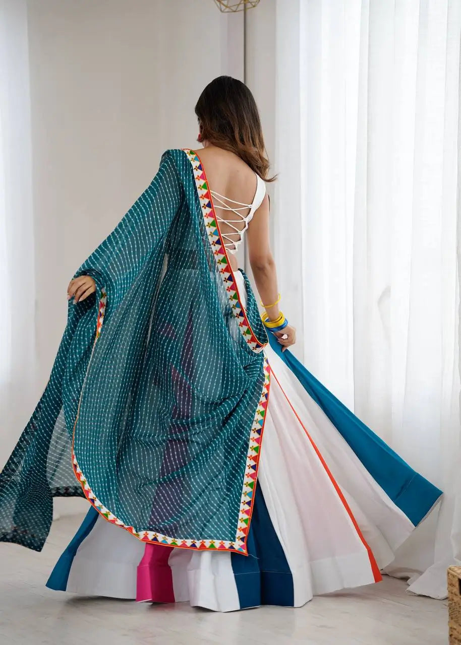Rayon Mirror Work Lehenga Set with Dupatta