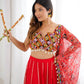 Rayon Mirror Work Lehenga Set with Gamthi Embroidered Blouse