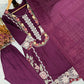 Rayon Satin Threadwork Suit