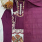 Rayon Satin Threadwork Suit