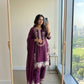 Rayon Satin Threadwork Suit