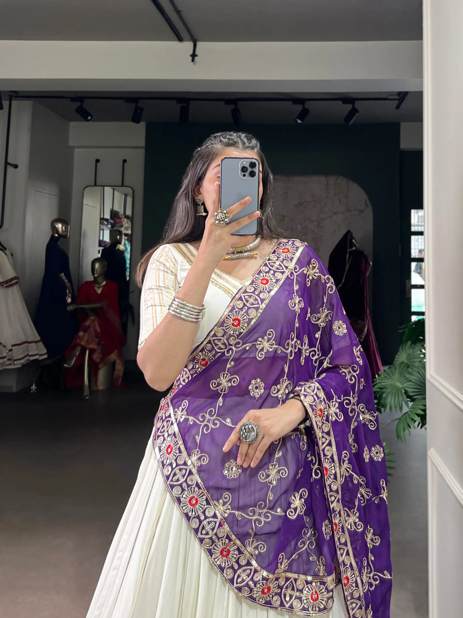 Rayon Zari Weaving Embroidered Lehenga Set