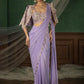 Ready to Wear Crepe Silk Saree with Embroidered Jacket and Blouse