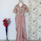 Ready to Wear Crepe Silk Saree with Embroidered Jacket and Blouse