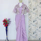 Ready to Wear Crepe Silk Saree with Embroidered Jacket and Blouse