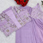 Ready to Wear Crepe Silk Saree with Embroidered Jacket and Blouse