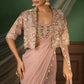Ready to Wear Crepe Silk Saree with Embroidered Jacket and Blouse