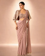 Ready to Wear Crepe Silk Saree with Embroidered Jacket and Blouse