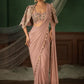 Ready to Wear Crepe Silk Saree with Embroidered Jacket and Blouse