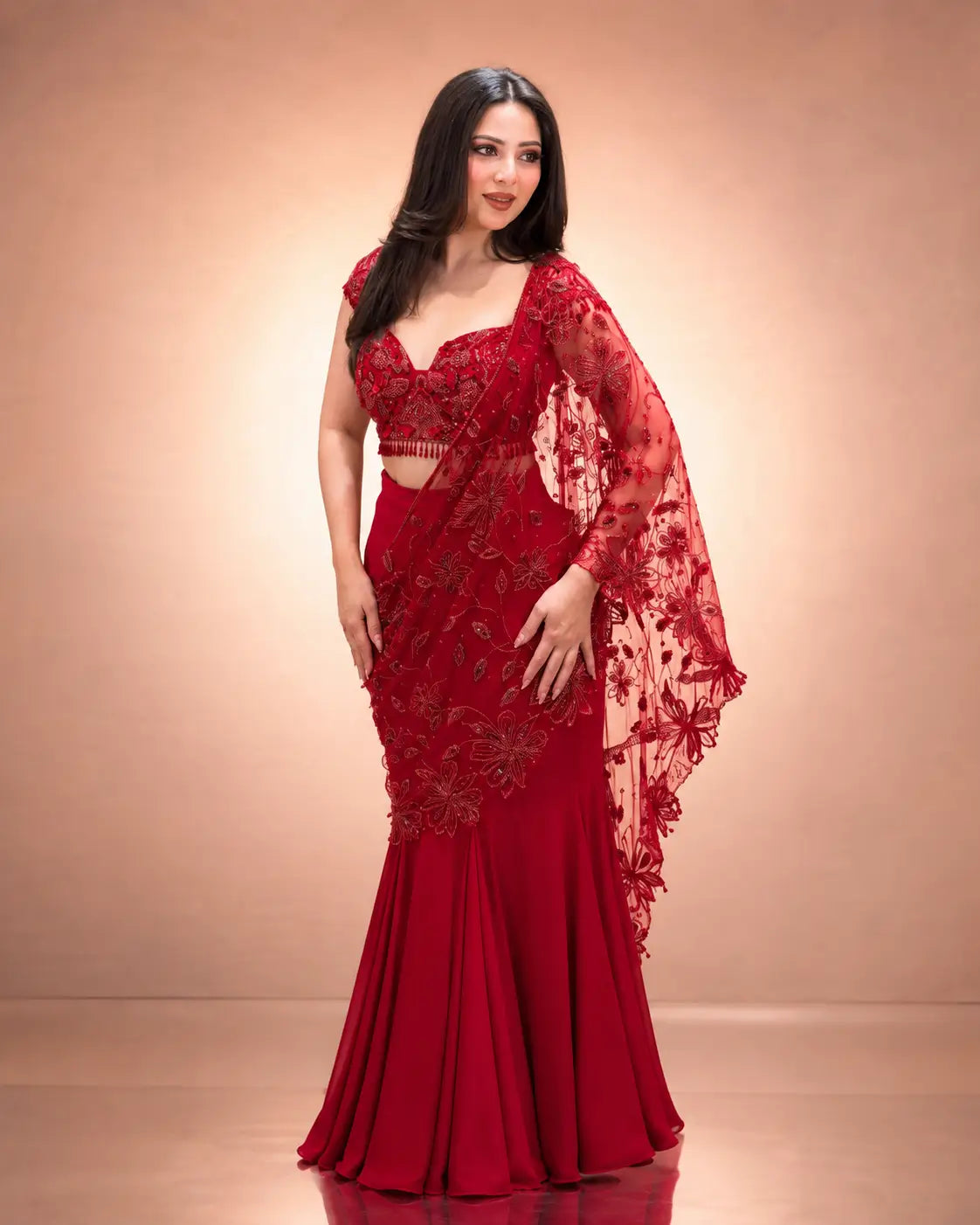 Ready to Wear Embroidered Lehenga Saree for Wedding and Festive Functions