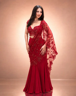 Ready to Wear Embroidered Lehenga Saree for Wedding and Festive Functions