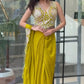 Ready to Wear Green Embroidered Saree for Festive and Party Occasions