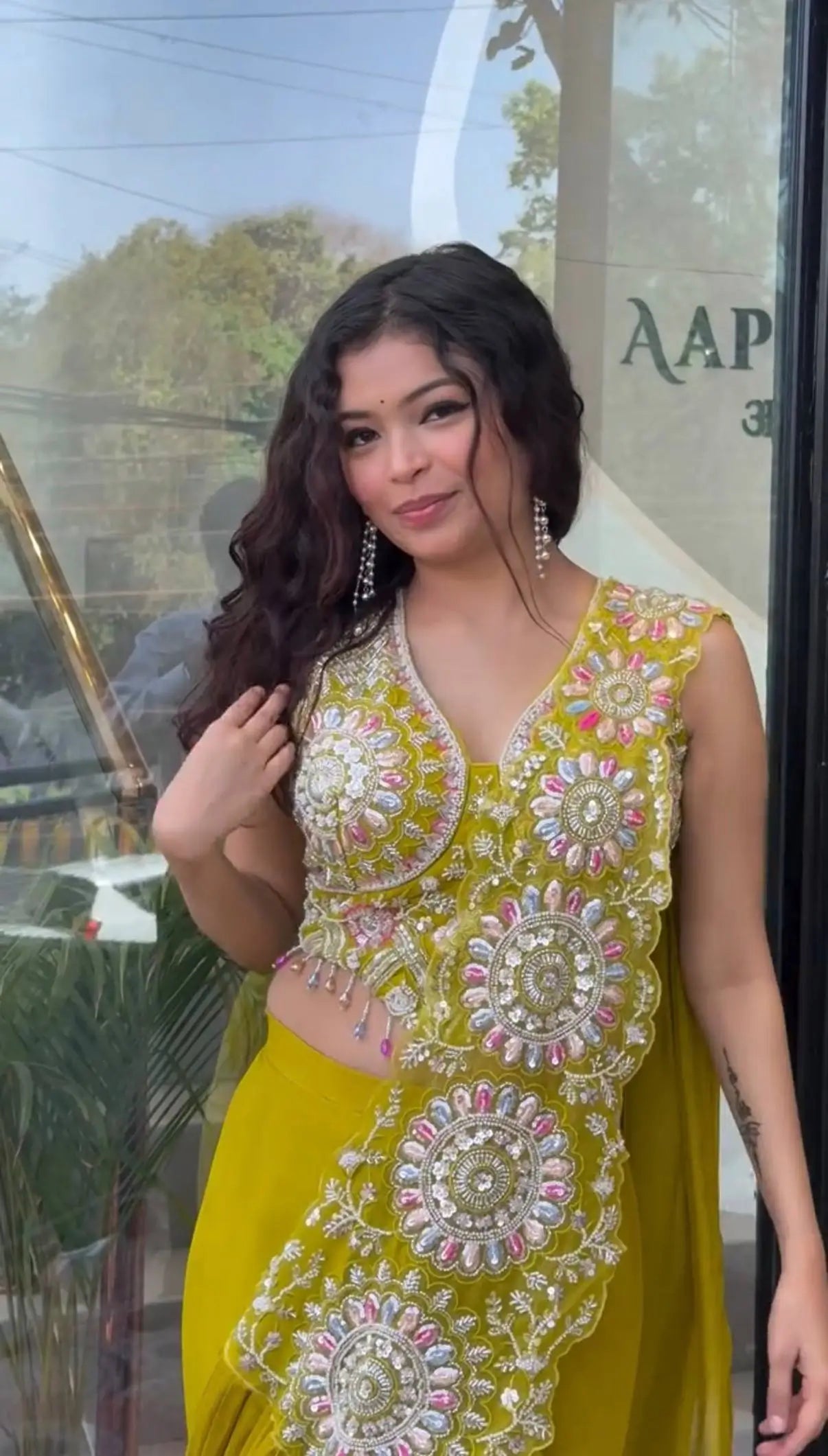 Ready to Wear Green Embroidered Saree for Festive and Party Occasions