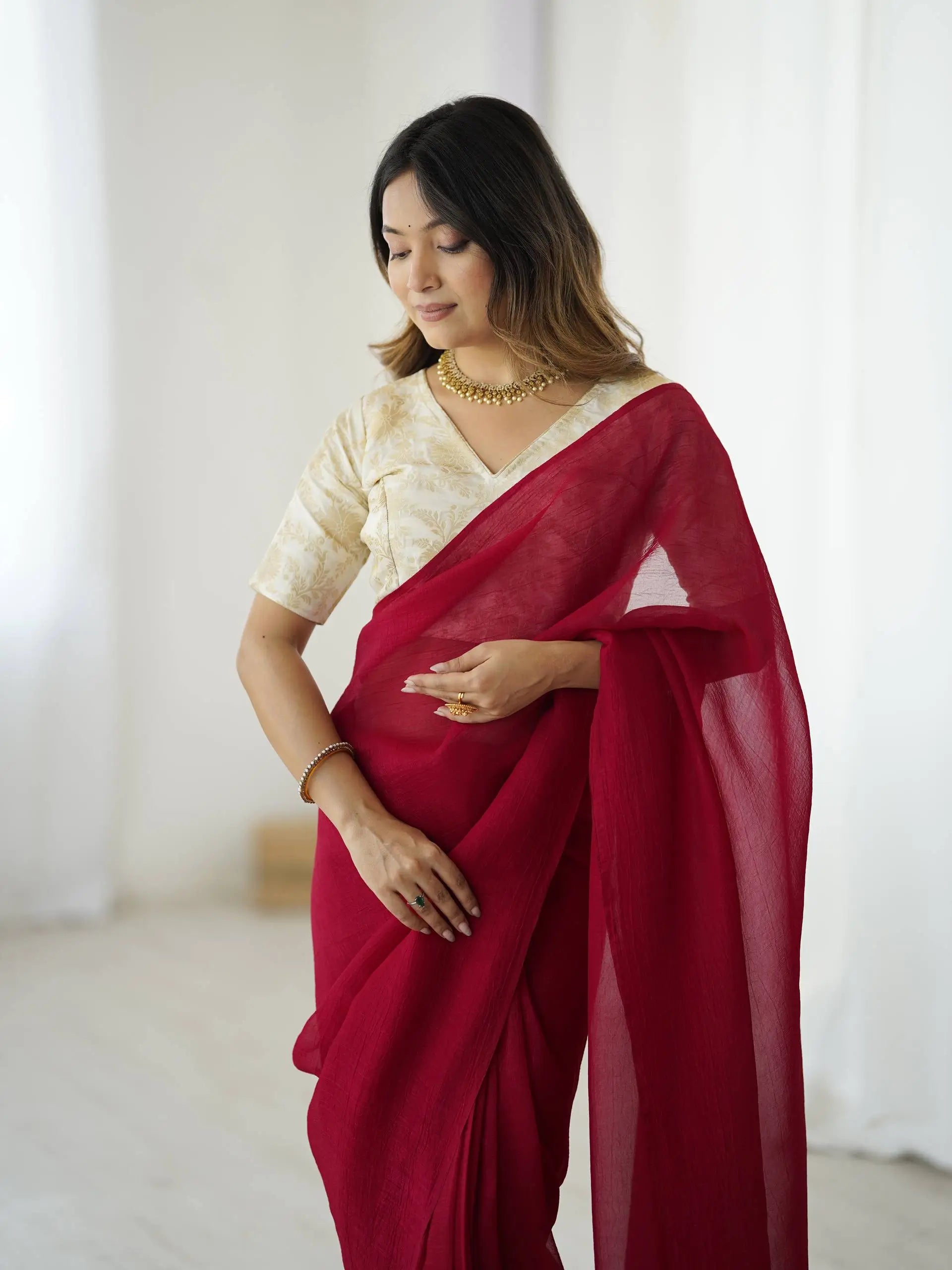 Ready to Wear Sparkle Silk Saree for Festive and Wedding Wear