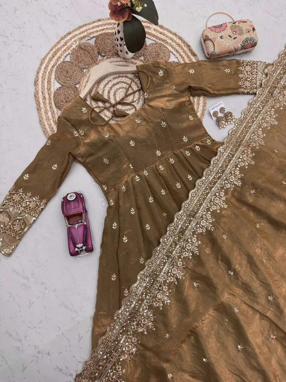 Ready to Wear Two Tone Anarkali Gown Set