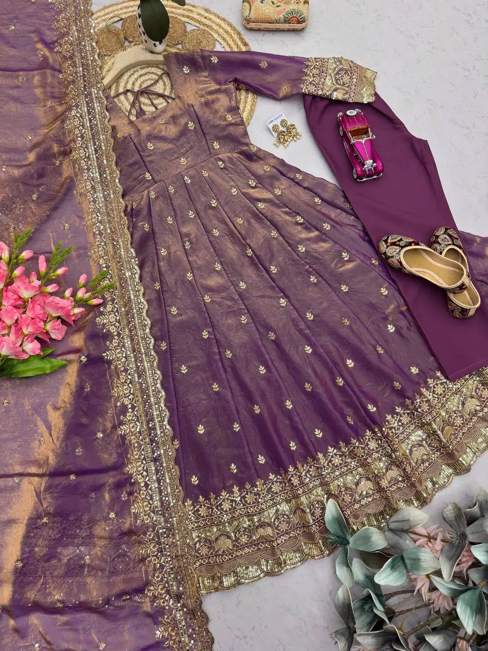 Ready to Wear Two Tone Anarkali Gown Set