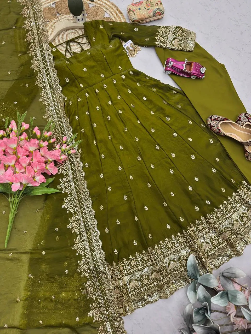 Ready to Wear Two Tone Anarkali Gown Set