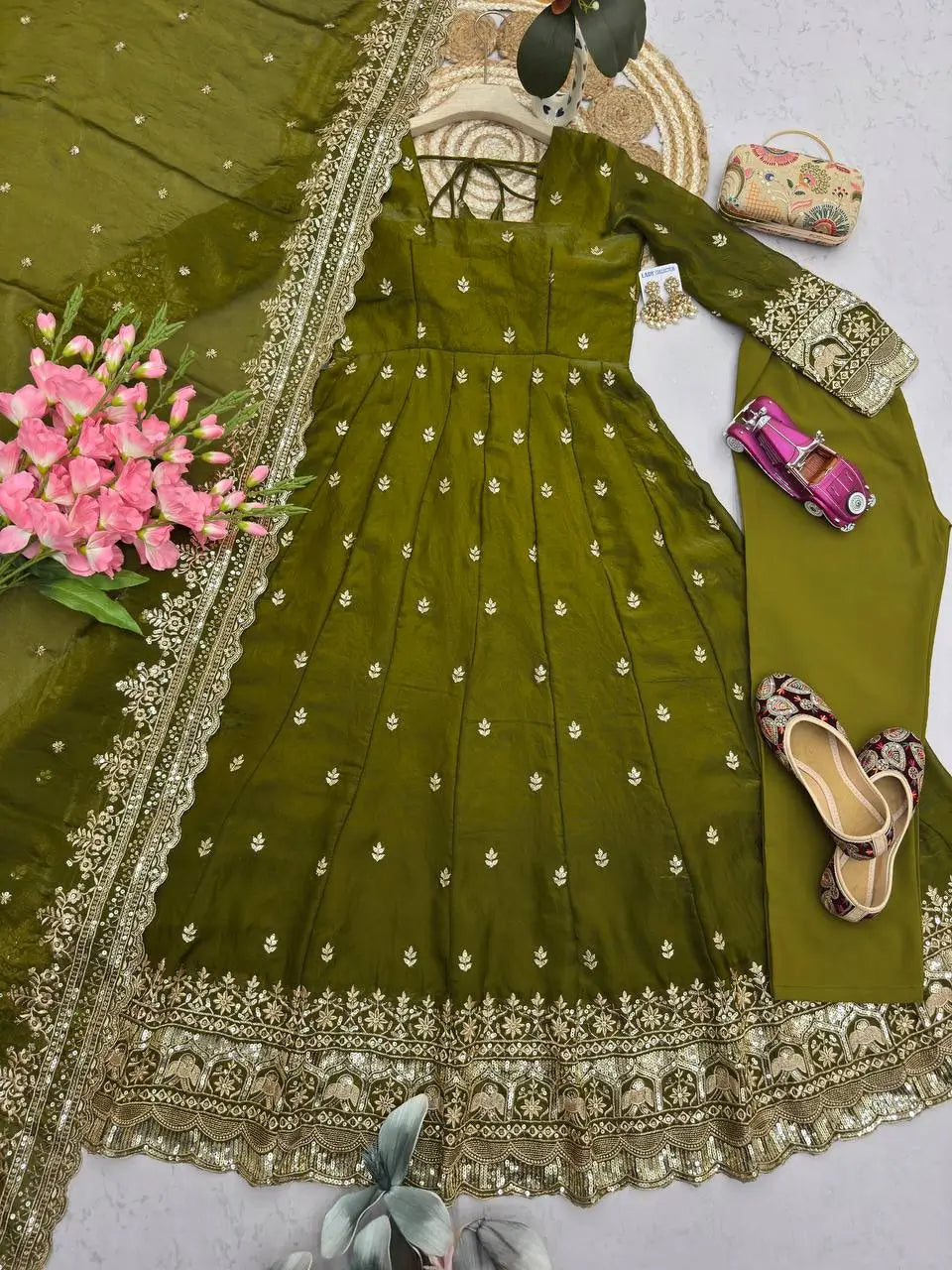 Ready to Wear Two Tone Anarkali Gown Set