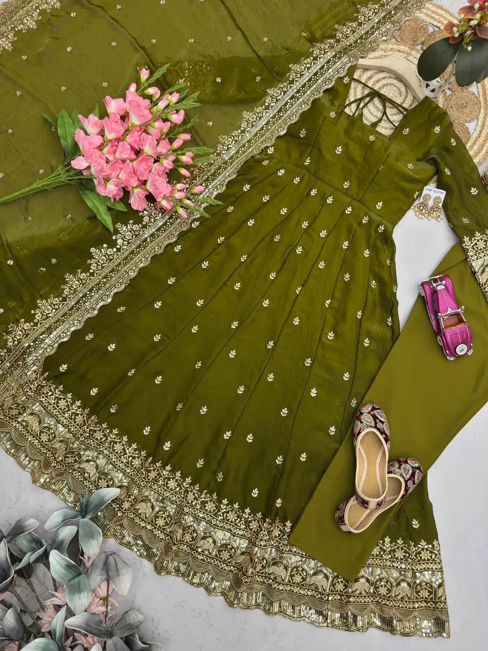 Ready to Wear Two Tone Anarkali Gown Set