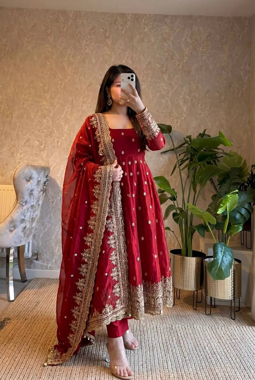 Ready to Wear Two Tone Anarkali Gown Set