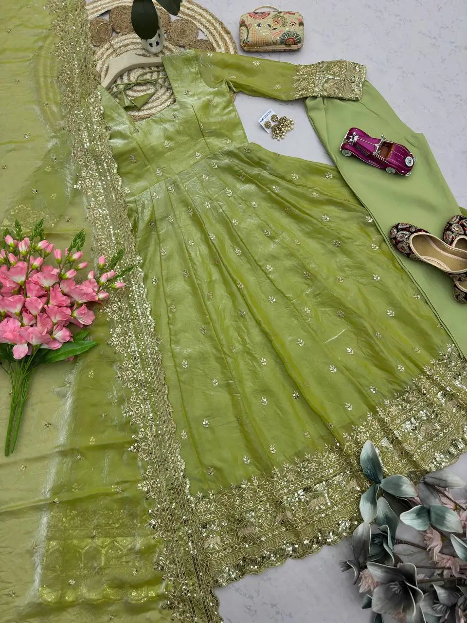 Ready to Wear Two Tone Anarkali Gown Set