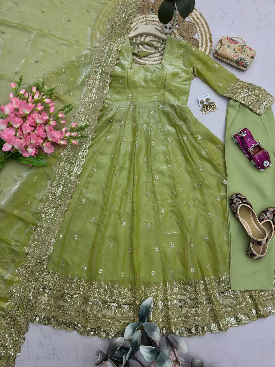 Ready to Wear Two Tone Anarkali Gown Set