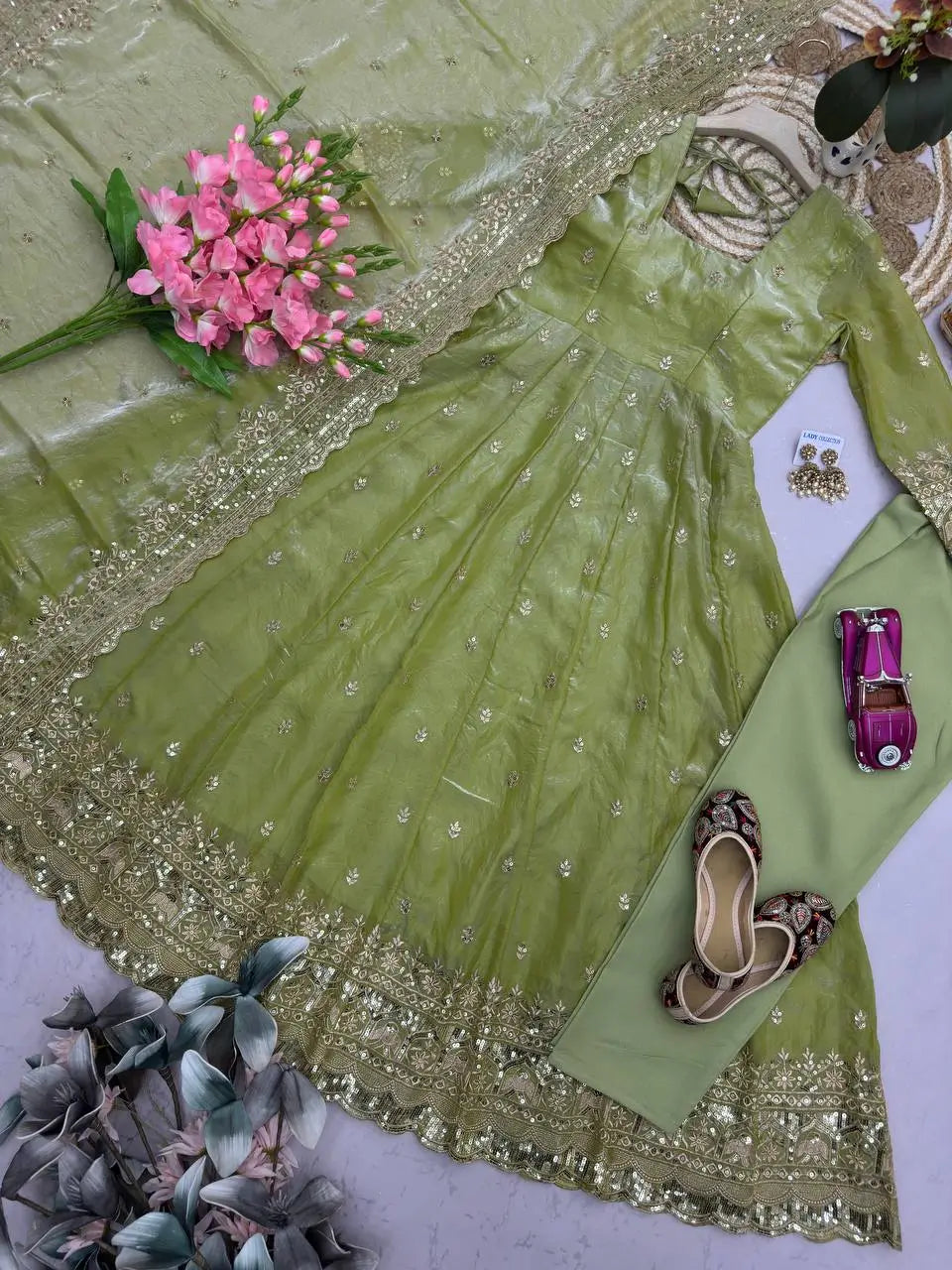 Ready to Wear Two Tone Anarkali Gown Set