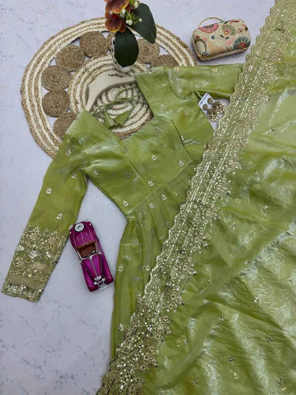 Ready to Wear Two Tone Anarkali Gown Set