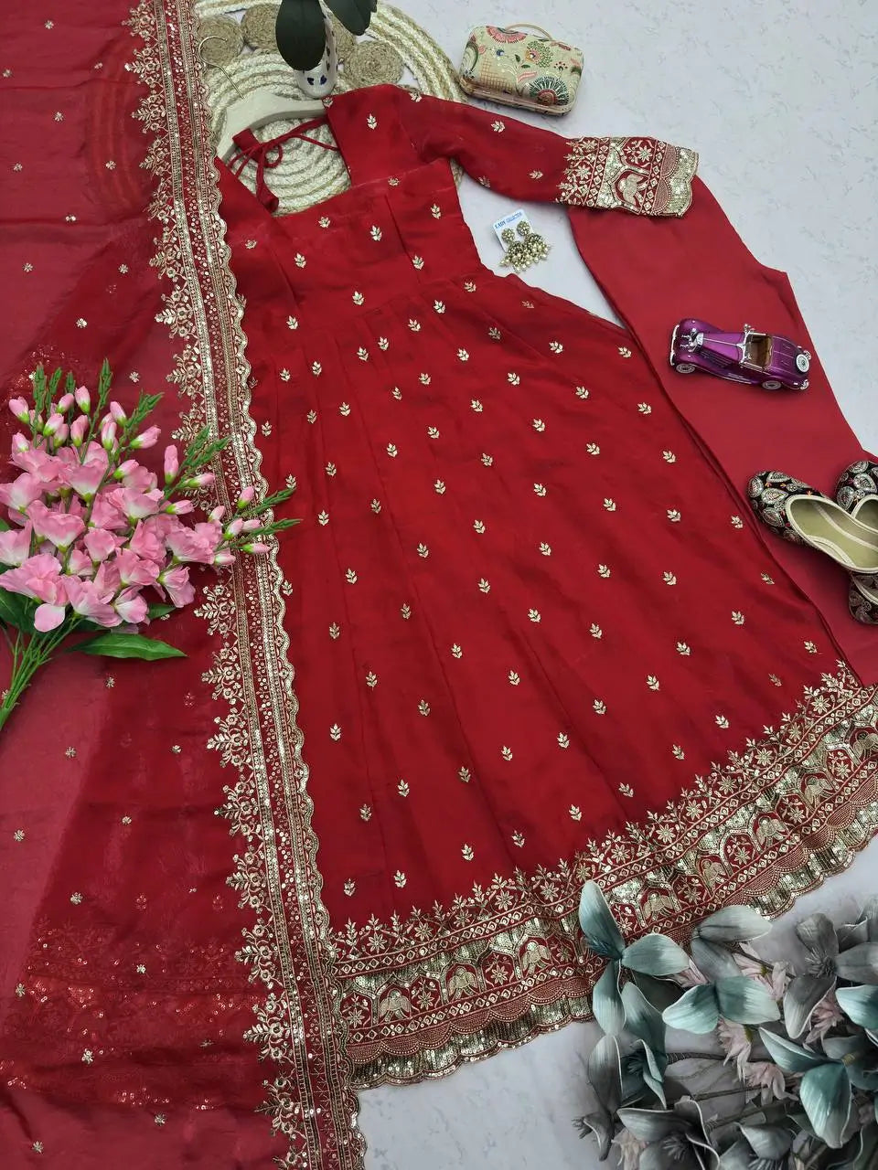 Ready to Wear Two Tone Anarkali Gown Set