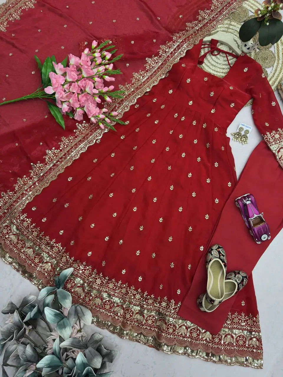 Ready to Wear Two Tone Anarkali Gown Set