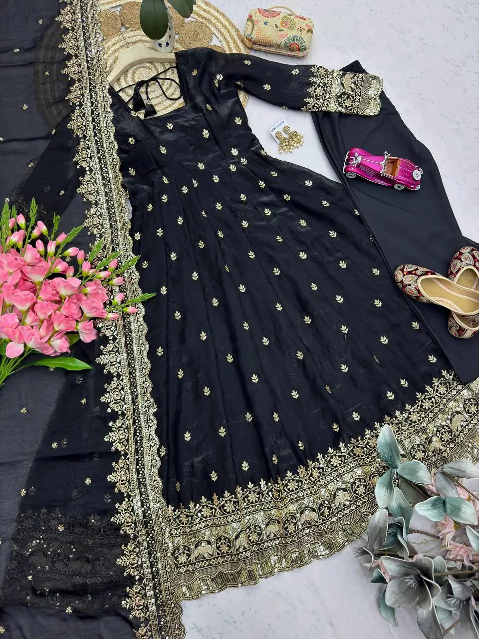 Ready to Wear Two Tone Anarkali Gown Set