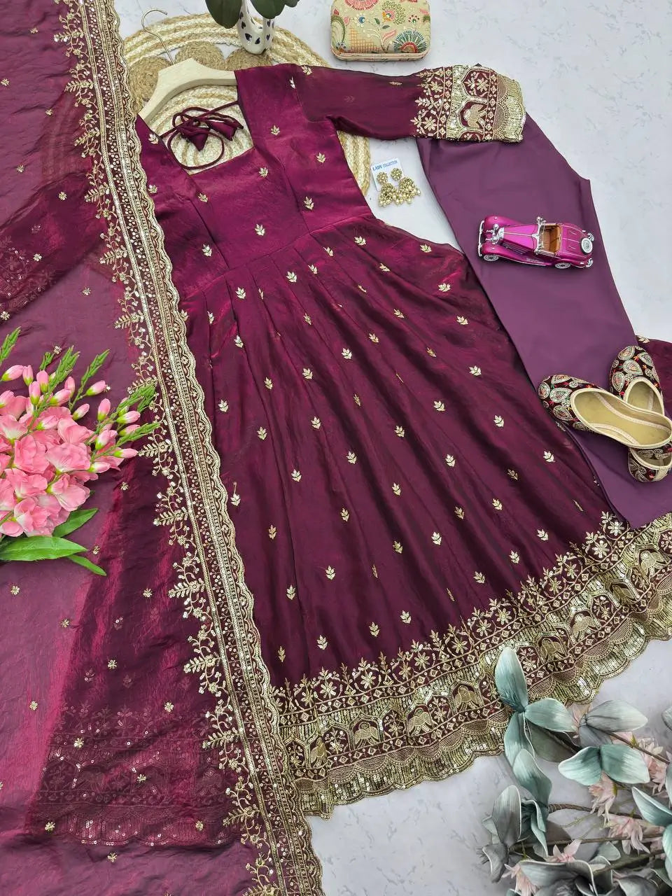 Ready to Wear Two Tone Anarkali Gown Set