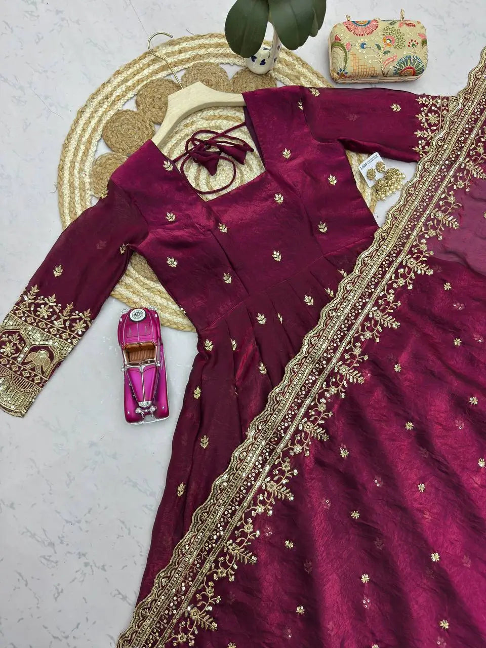 Ready to Wear Two Tone Anarkali Gown Set