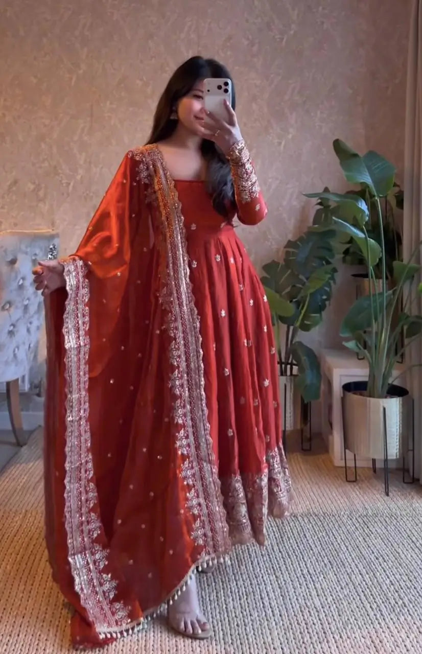 Ready to Wear Two Tone Anarkali Gown Set