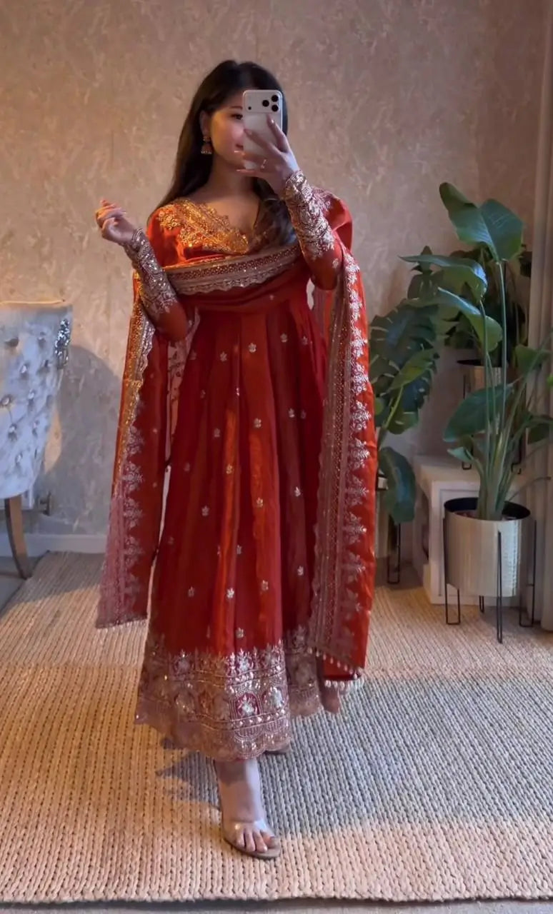 Ready to Wear Two Tone Anarkali Gown Set
