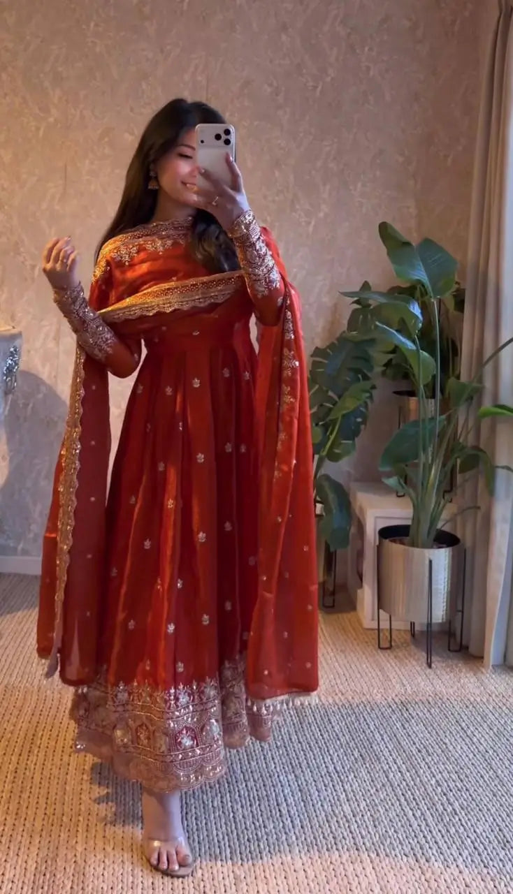 Ready to Wear Two Tone Anarkali Gown Set