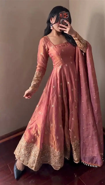 Ready to Wear Two Tone Anarkali Gown Set