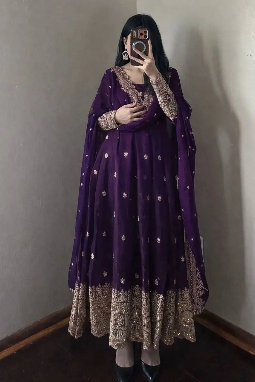 Ready to Wear Two Tone Anarkali Gown Set