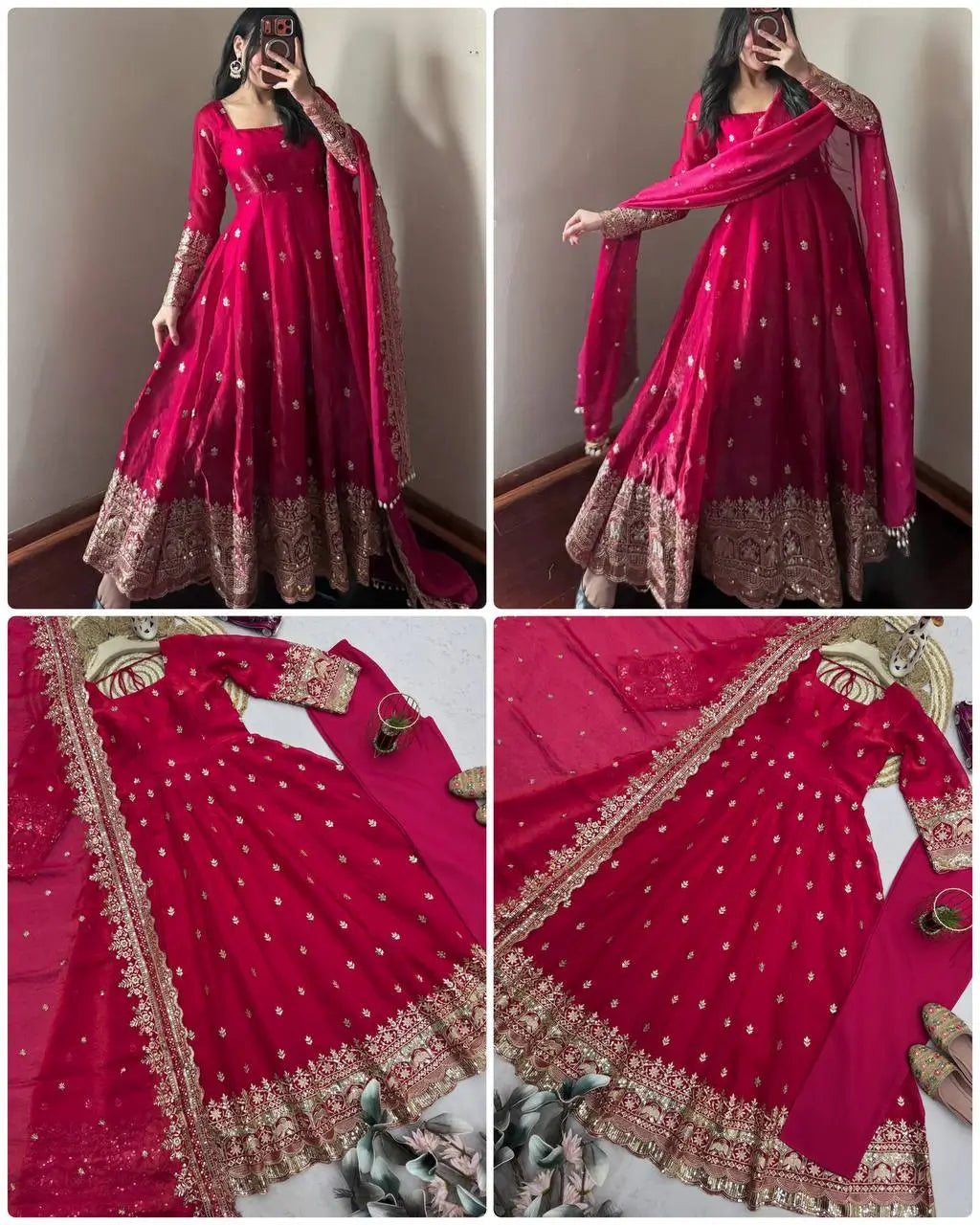 Ready to Wear Two Tone Anarkali Gown Set
