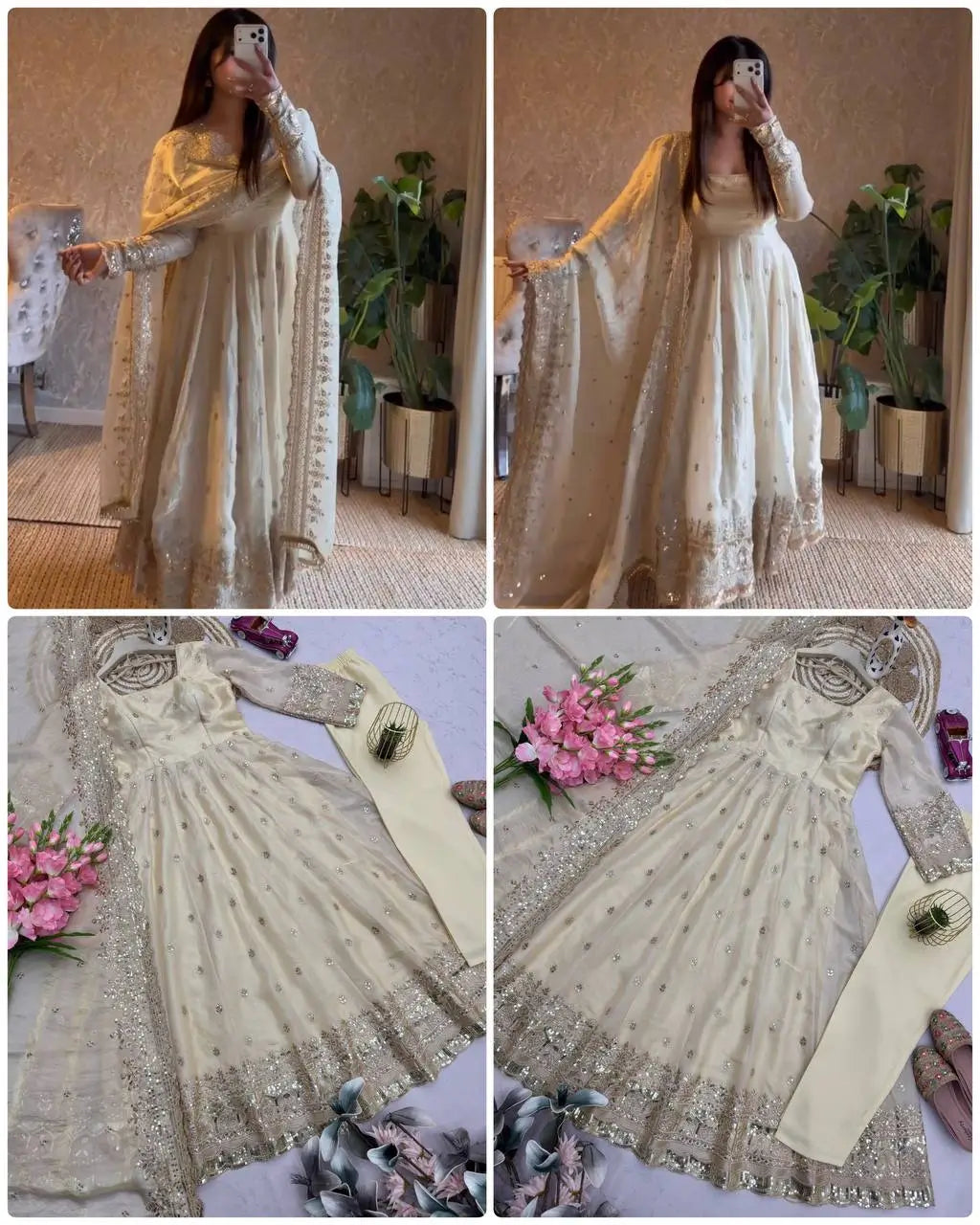 Ready to Wear Two Tone Anarkali Gown Set