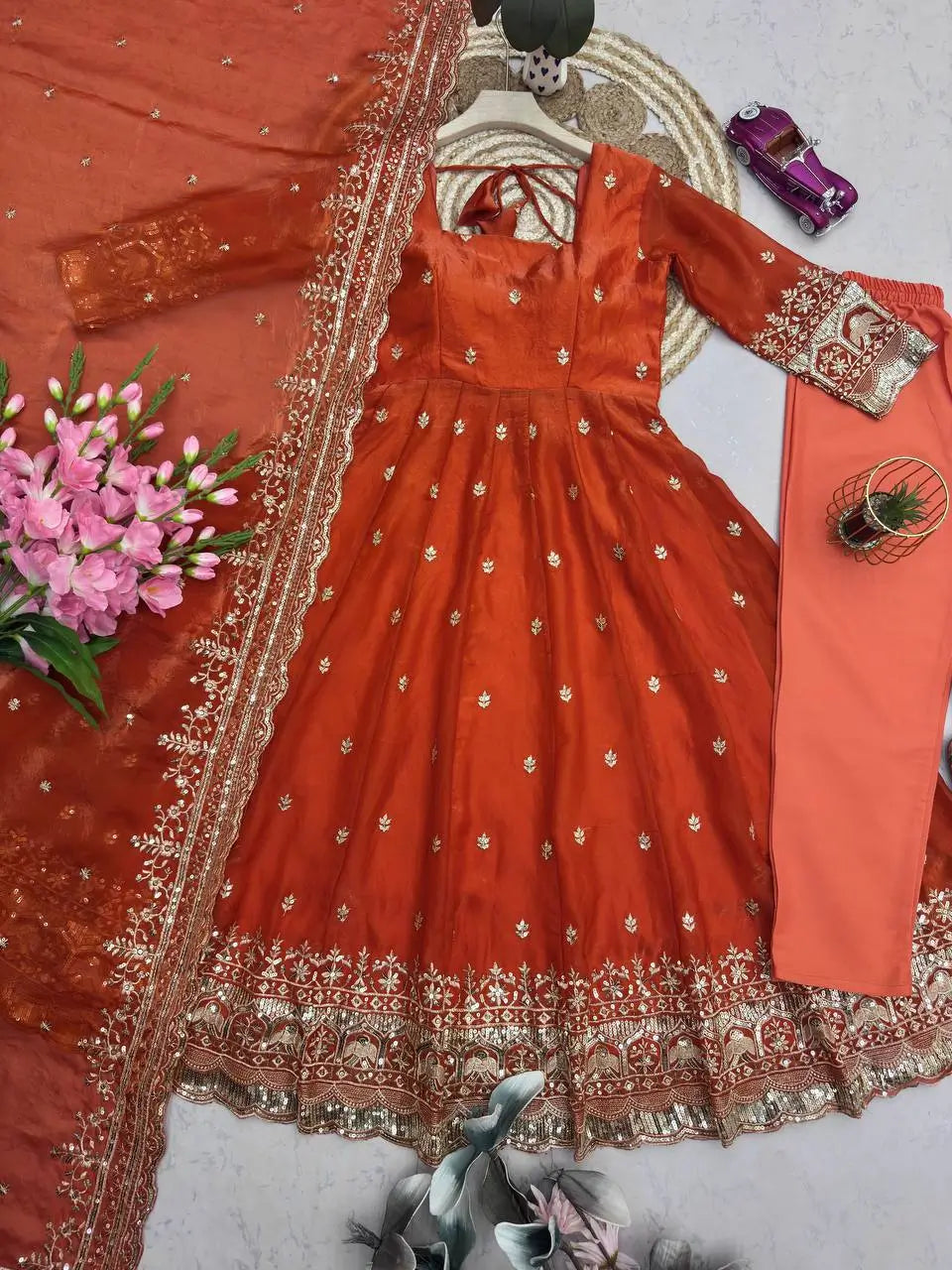 Ready to Wear Two Tone Anarkali Gown Set