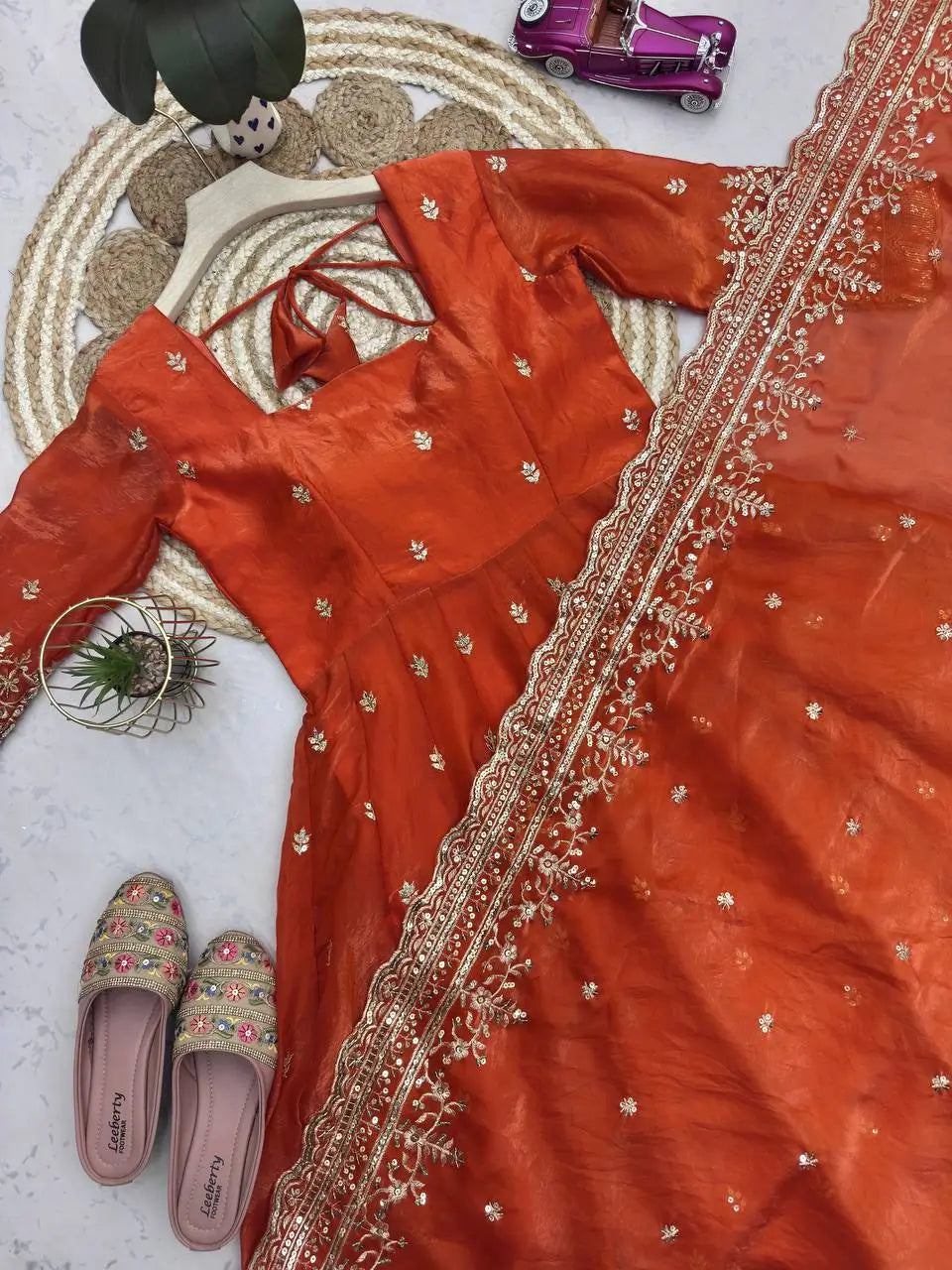 Ready to Wear Two Tone Anarkali Gown Set