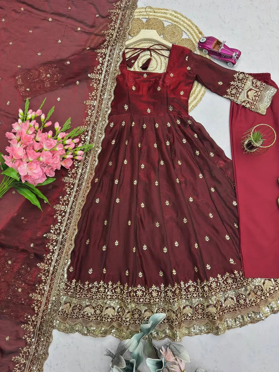 Ready to Wear Two Tone Anarkali Gown Set
