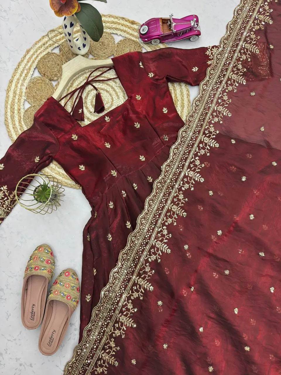 Ready to Wear Two Tone Anarkali Gown Set