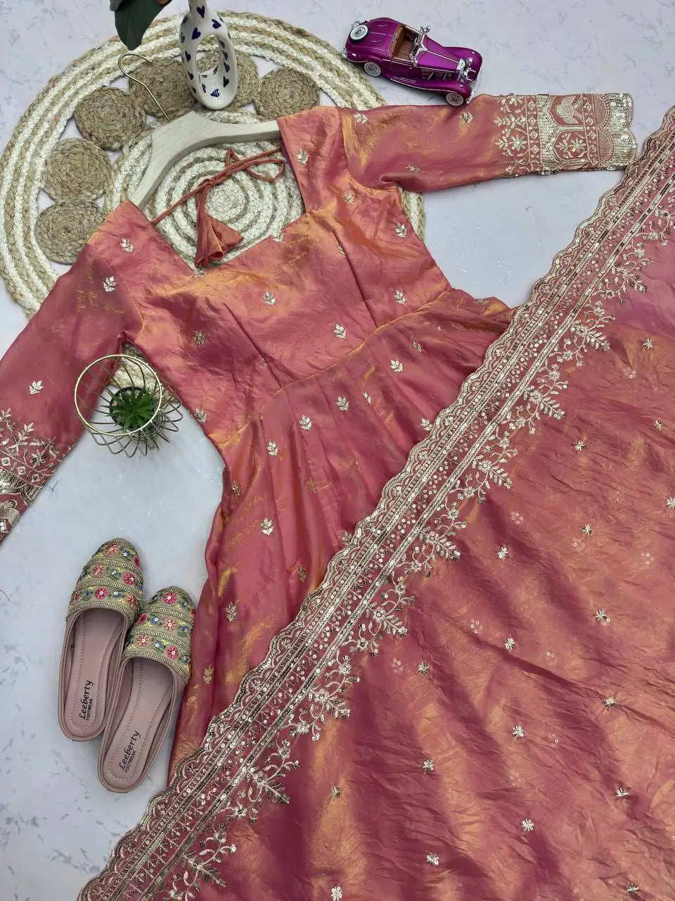 Ready to Wear Two Tone Anarkali Gown Set