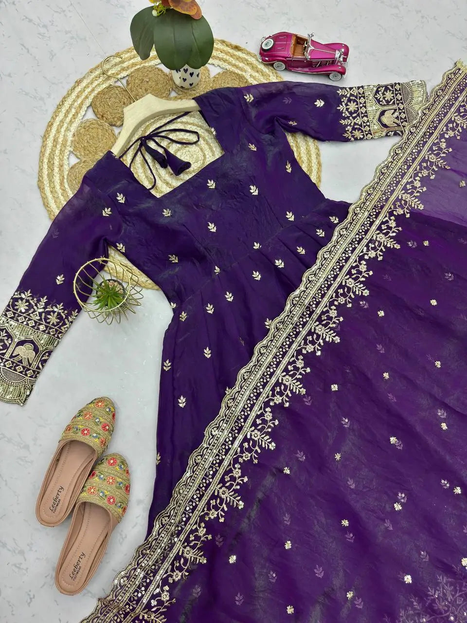 Ready to Wear Two Tone Anarkali Gown Set