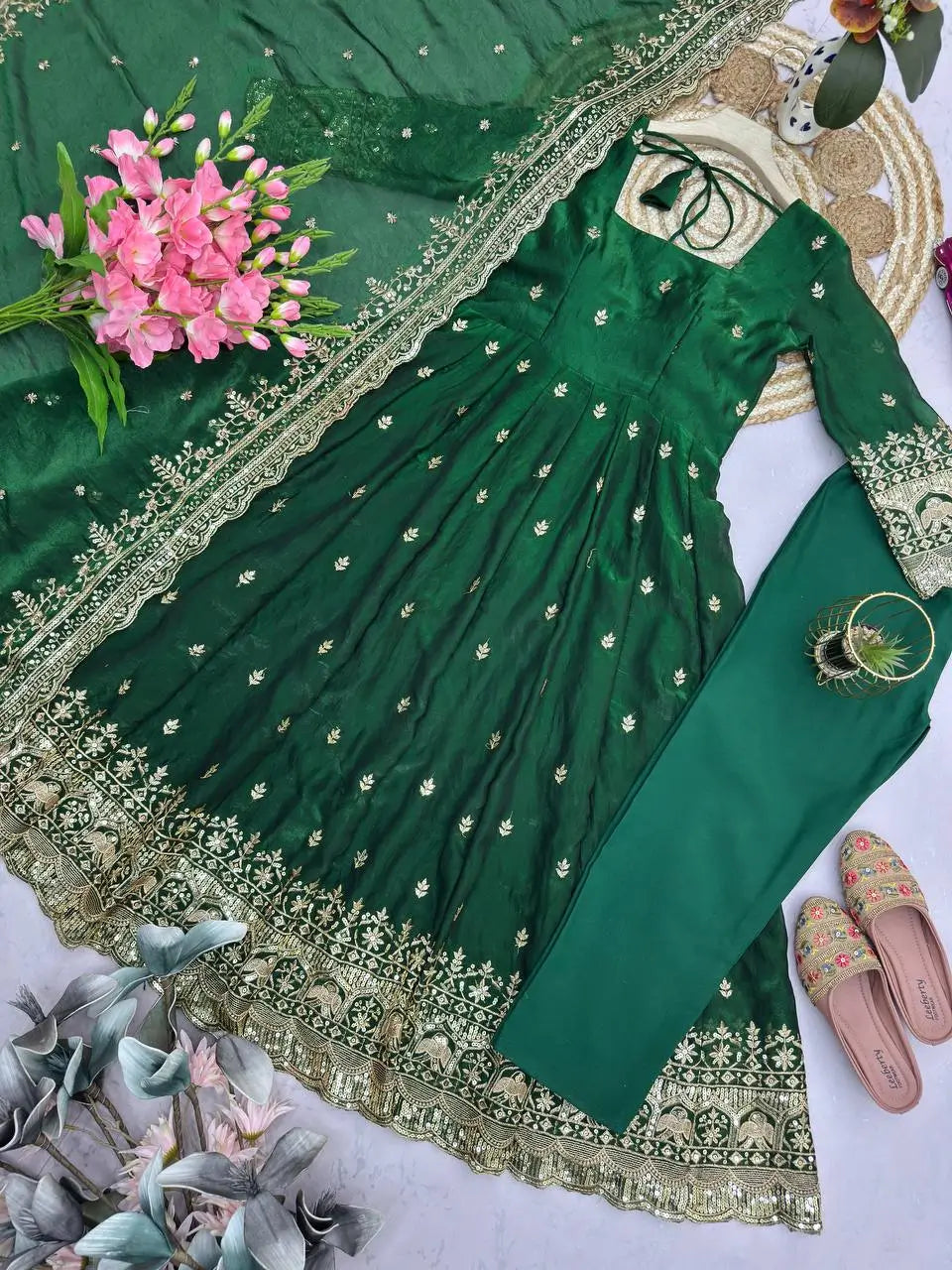 Ready to Wear Two Tone Anarkali Gown Set