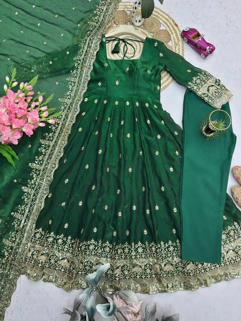 Ready to Wear Two Tone Anarkali Gown Set
