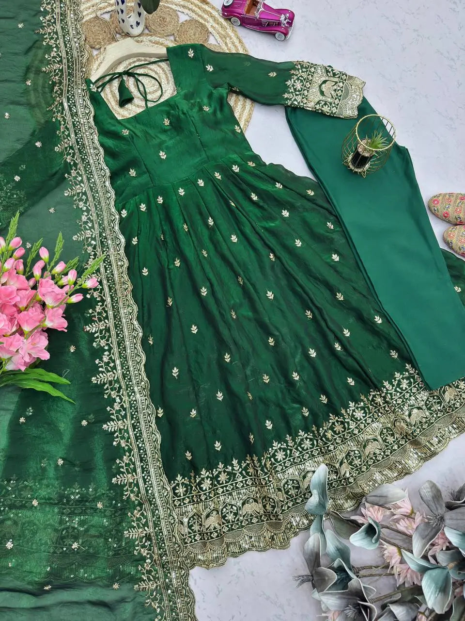 Ready to Wear Two Tone Anarkali Gown Set