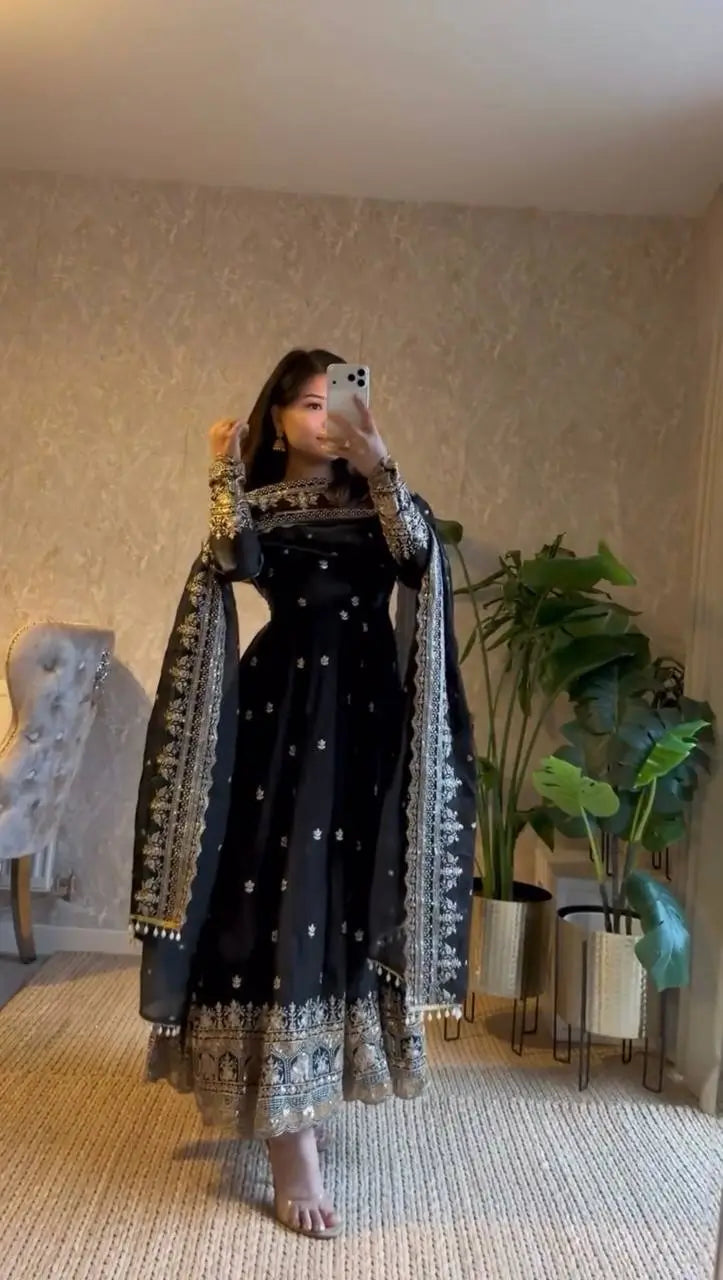 Ready to Wear Two Tone Anarkali Gown Set
